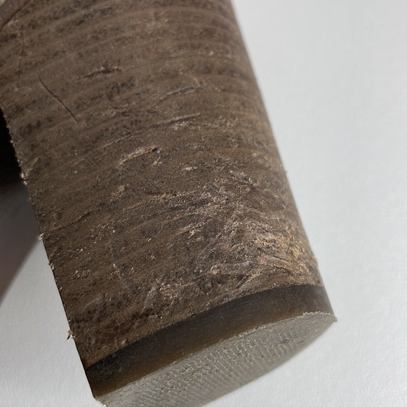 Vince Camuto Suede Laser Cut Ankle Booties Grey Wooden Heel Perforated Size 9 - Picture 9 of 16